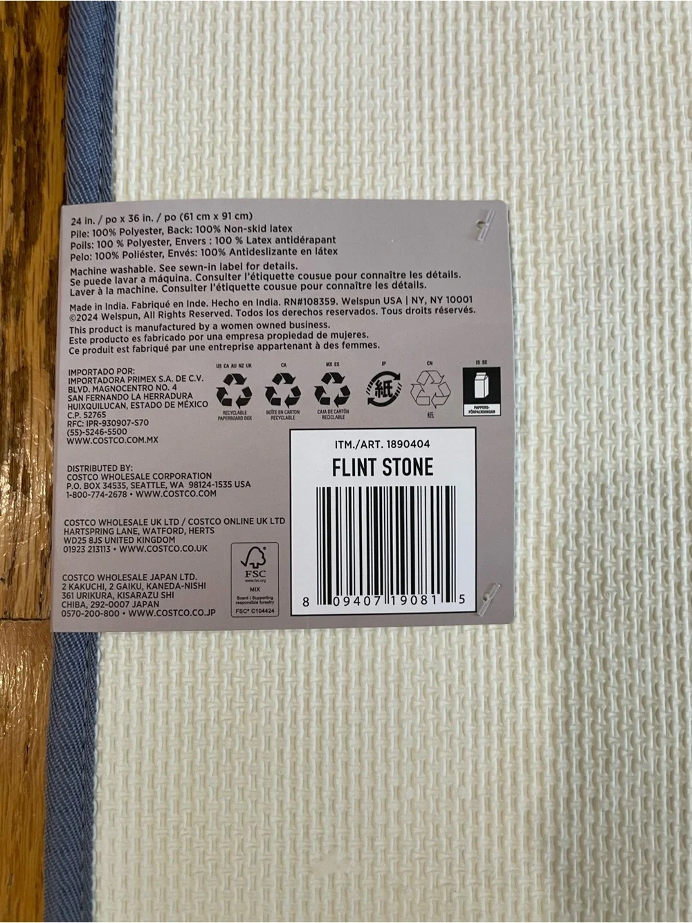 New Purely Indulgent Plush Navy Bath Mat- Soft Absorbent Floor Mat